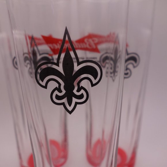 Set of Three New Orleans Saints Budweiser Proud Sponsor of the NFL Beer Glasses - Picture 2 of 9